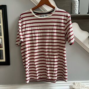 Next UK Brand Red & Gray Striped at-Shirt sz XL EUC